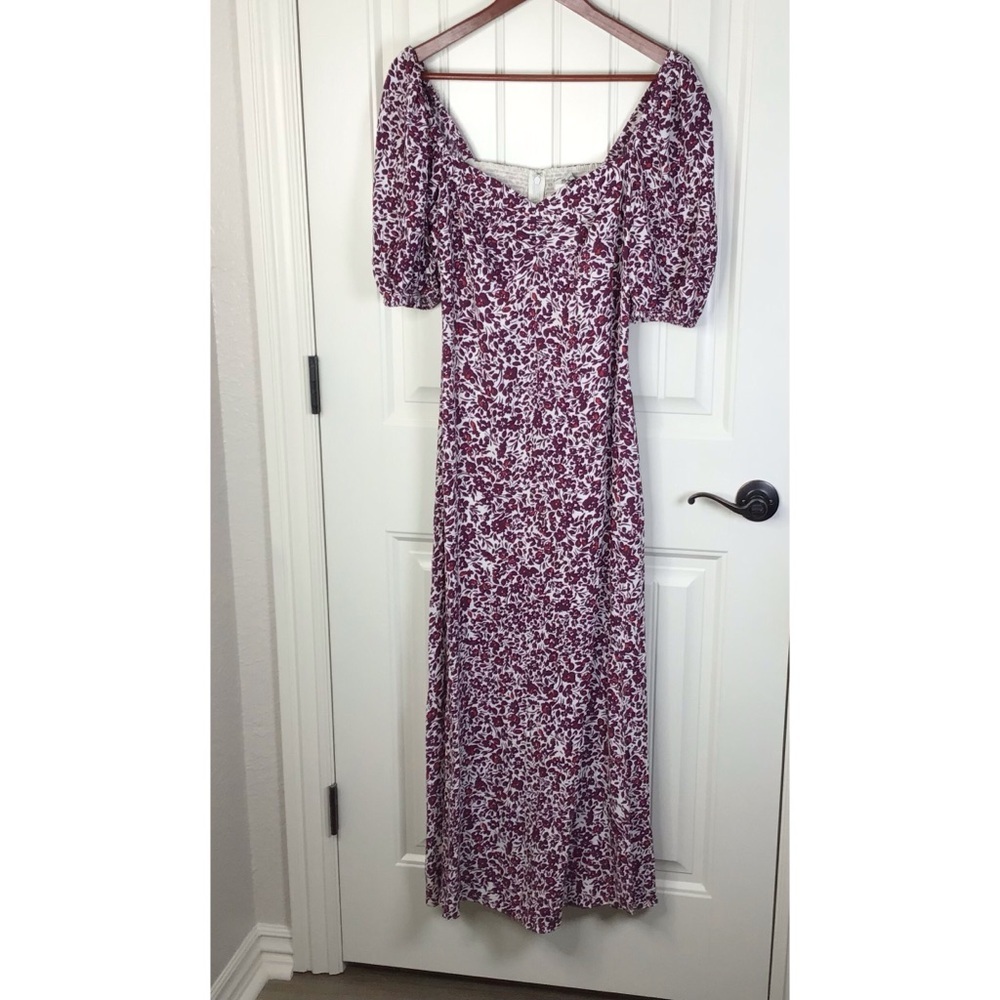 NWT Madewell Puff Sleeve Sweetheart Midi Dress in Floral Size 6. - Picture 2 of 10
